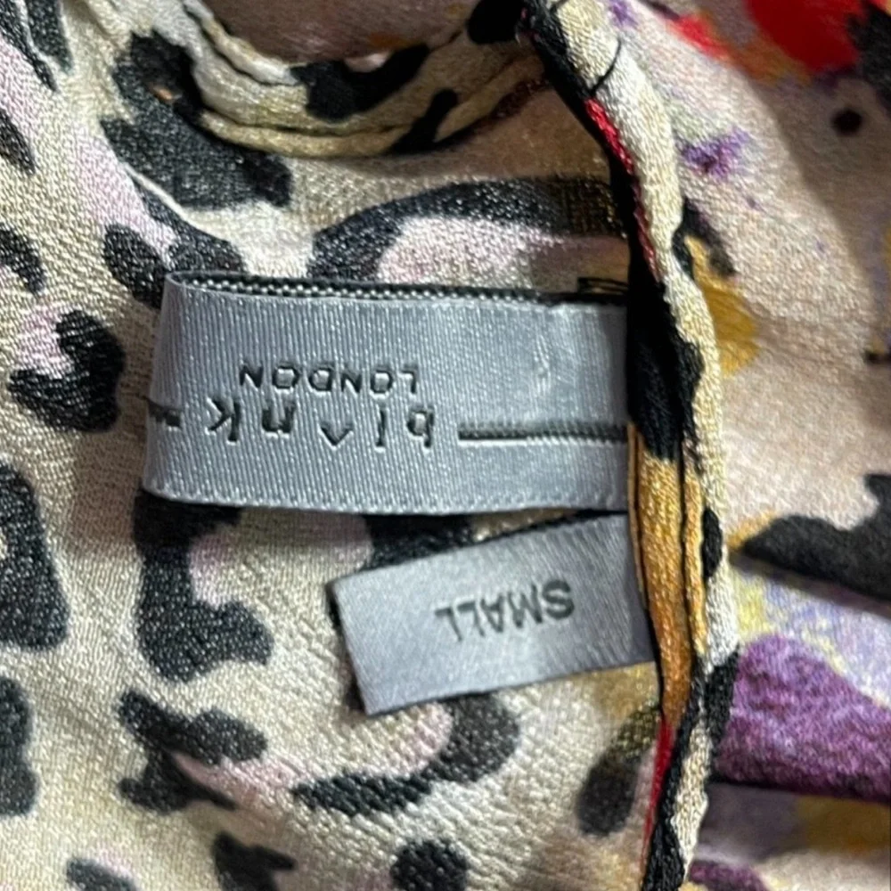 Anthropologie Bl^nk London JOELLE Leopard Print Peasant Blouse Sz S - Picture 3 of 7